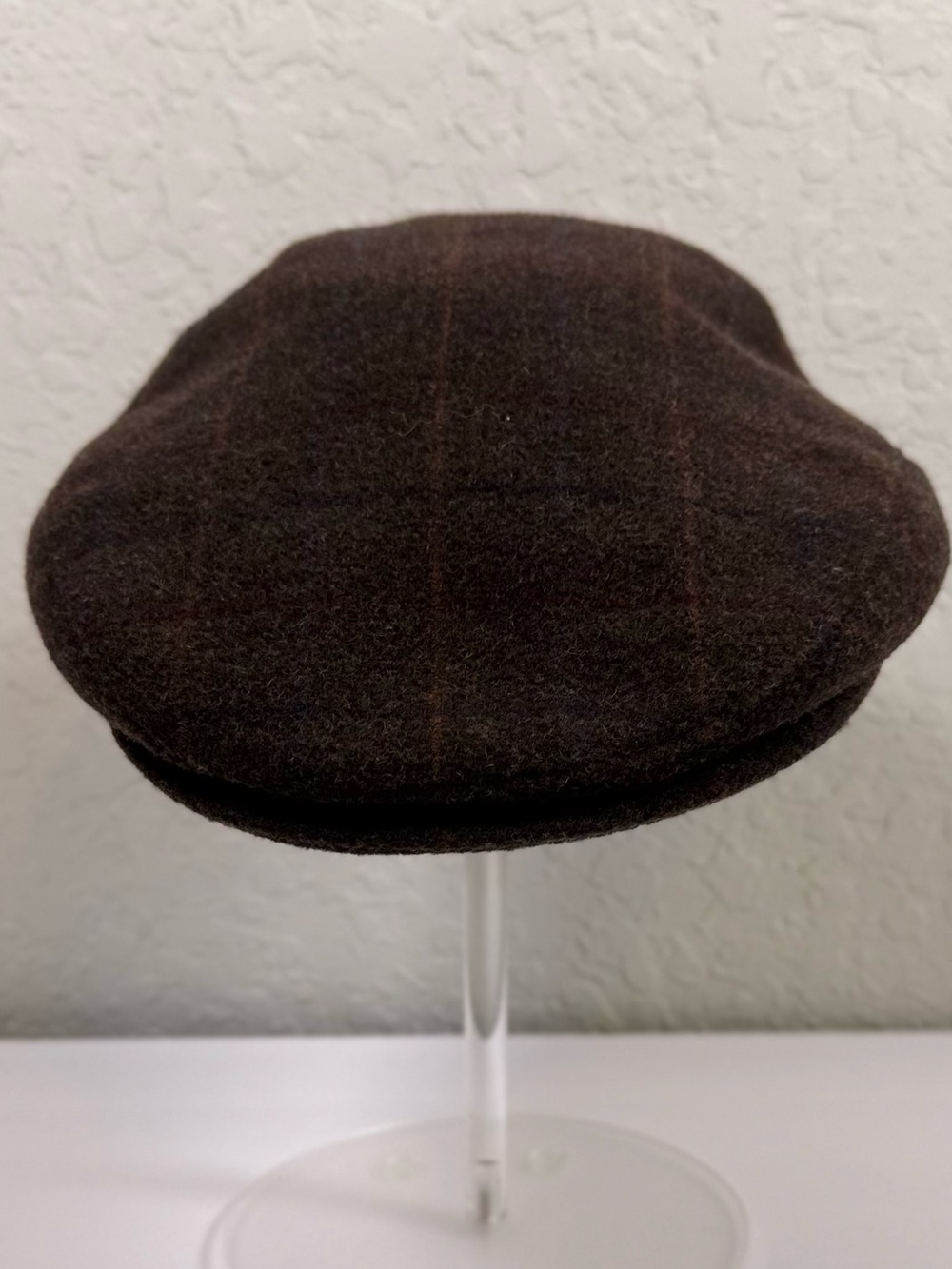 Mucros Weavers Ireland Brown Tweed Plaid Flat Cap Newsboy Hat Size L